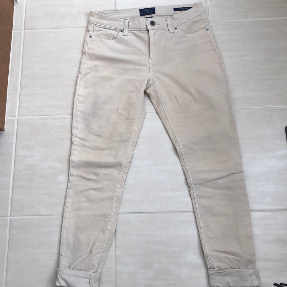 Cream colored Lucky Brand chords jeans